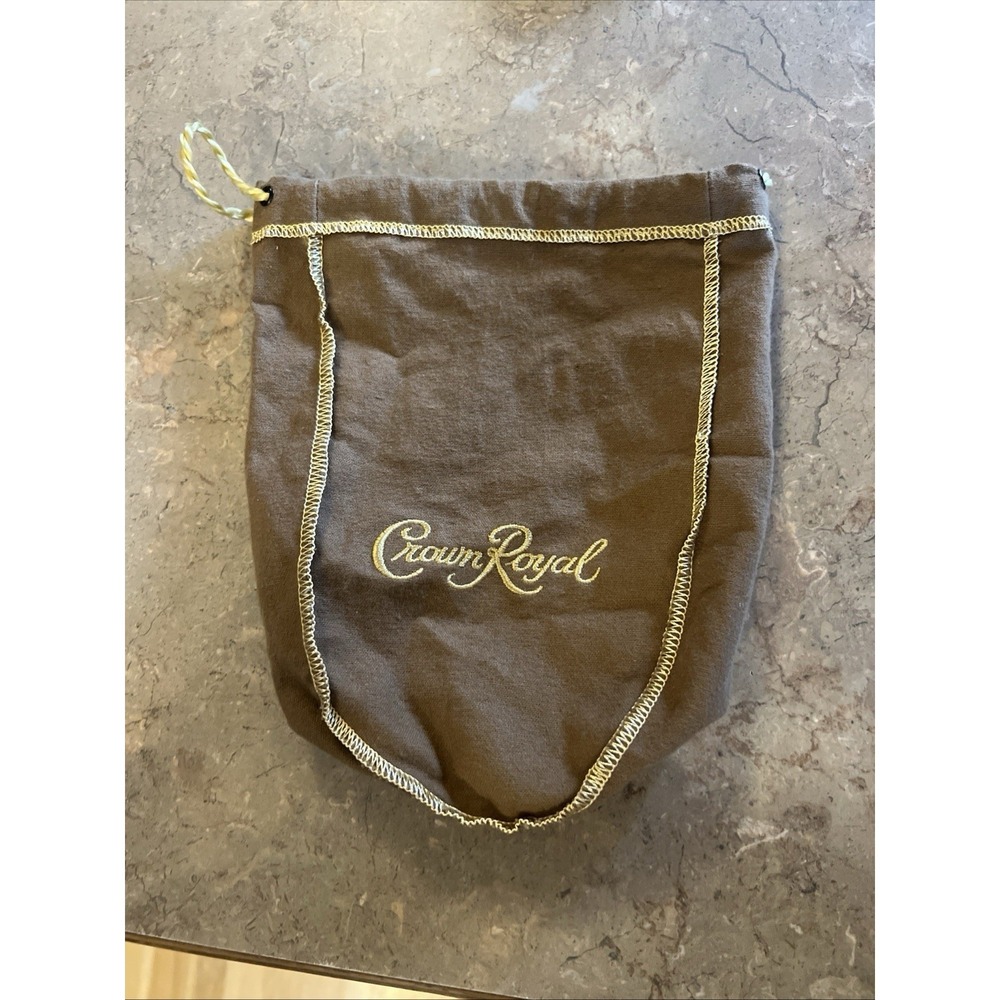 Crown Royal Drawstring Bag - Brown/Gold
